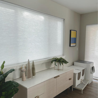 Kincmo Light Filtering Motorized Cellular Shades | Double-Cell