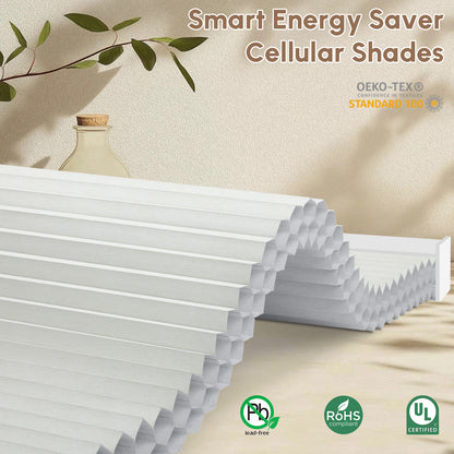 Kincmo Energy-Saving, 100% Blackout Motorized Cellular Shades | Double-Cell
