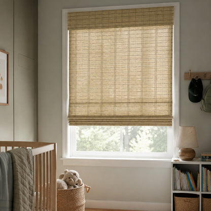 Kincmo Cordless Woven Wood Shades 50%/70%/100% Blackout - Organic Texture