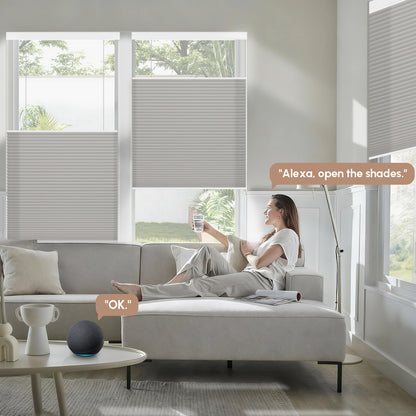 Kincmo Motorized Light Filtering Top Down Bottom Up Cellular Shades | Double Cell