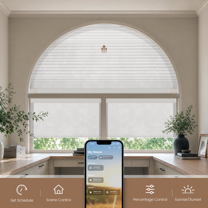 Kincmo Motorized Arched Cellular Shades