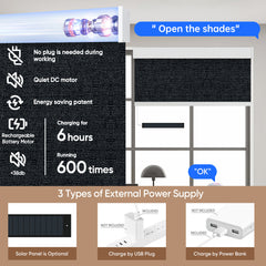 Kincmo Motorized Roller Shades 100% Blackout - Eclipse