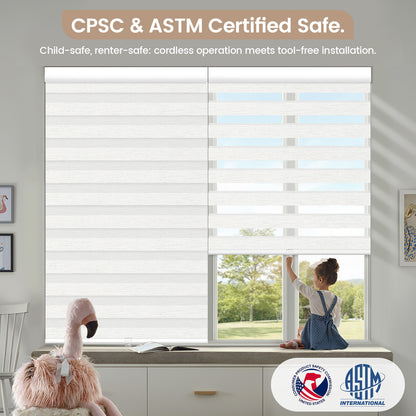 Kincmo No Drill Cordless Zebra Shades 60%/75% Blackout - Monet