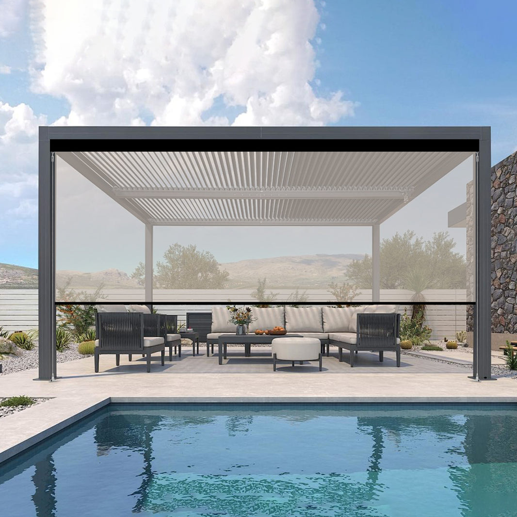 Kincmo Motorized Outdoor Shades 1%/3%/5% Openness