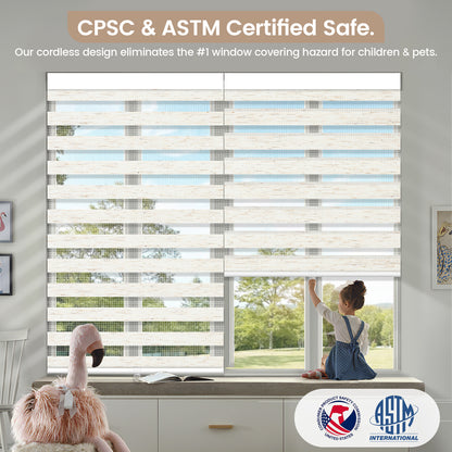 Kincmo Cordless Zebra Shades 75% Blackout - Linen