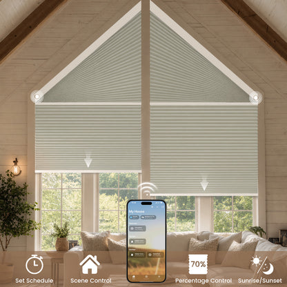 Kincmo Motorized Trapezoid Cellular Shades