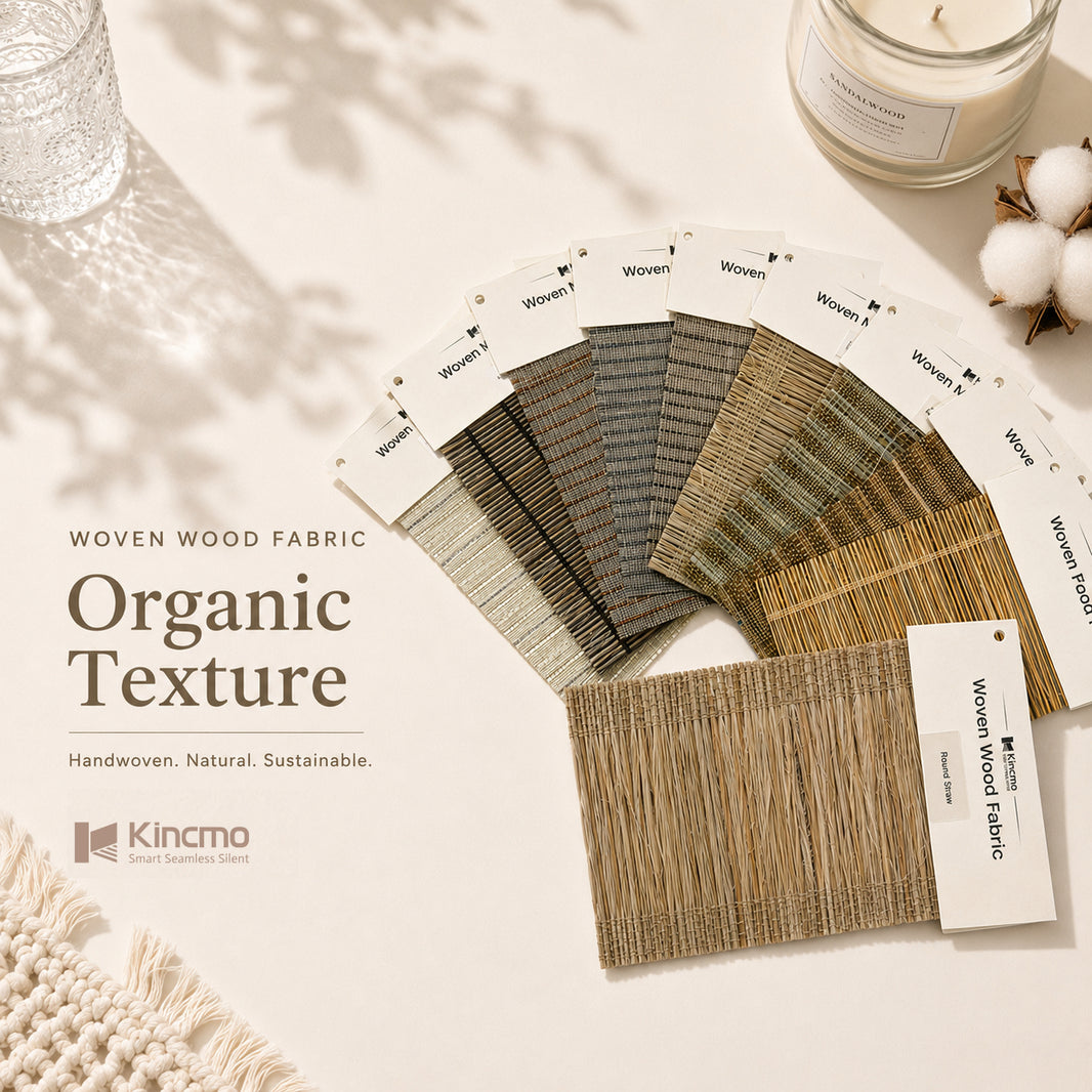 Kincmo Woven Wood Shade Fabric Swatches - Organic Texture