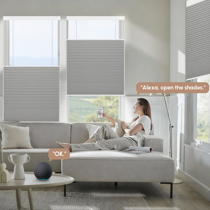 Kincmo Motorized 100% Blackout Top Down Bottom Up Cellular Shades | Double Cell