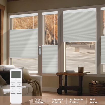 Kincmo Motorized 100% Blackout Top Down Bottom Up Cellular Shades | Double Cell