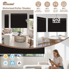 Kincmo Motorized Roller Shades 100% Blackout - Eclipse