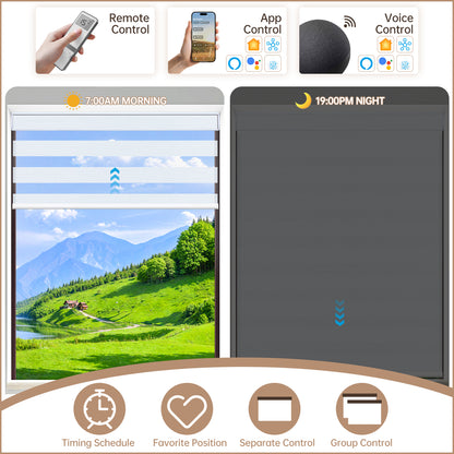 Kincmo Motorized Zebra Shades 70% Blackout - Galaxy