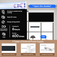 Kincmo Motorized Roller Shades 100% Blackout - WaterProof Vinyl