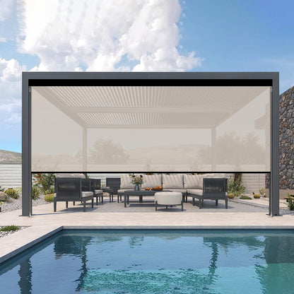 Kincmo Motorized Outdoor Shades 1%/3%/5% Openness