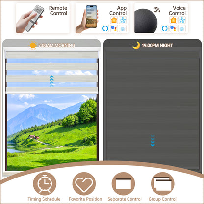 Kincmo Motorized Zebra Shades 90% Blackout - Flow