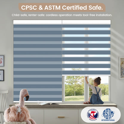 Kincmo No Drill Cordless Zebra Shades 95% Blackout - Gabriel