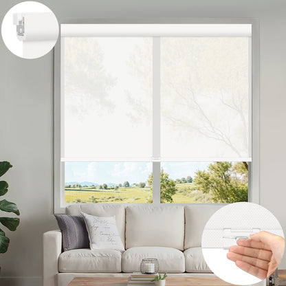 Kincmo No Drill Cordless UV Protection Solar Shades 0%/1%/3%/5% Openness