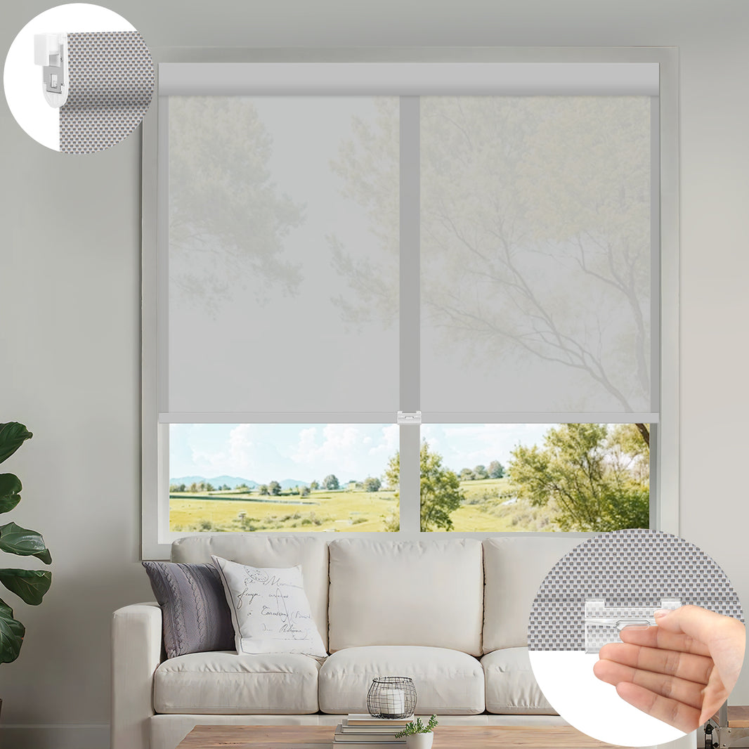 Kincmo No Drill Cordless UV Protection Solar Shades 0%/1%/3%/5% Openness