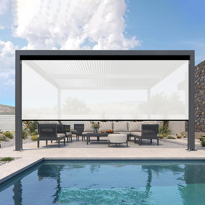 Kincmo Motorized Outdoor Shades 0%/1%/3%/5% Openness