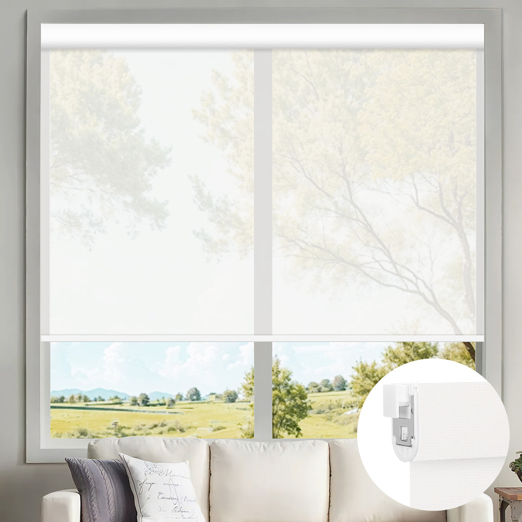 Kincmo No Drill Motorized Solar Shades, 0%/1%/3%/5% Openness For UV Protection