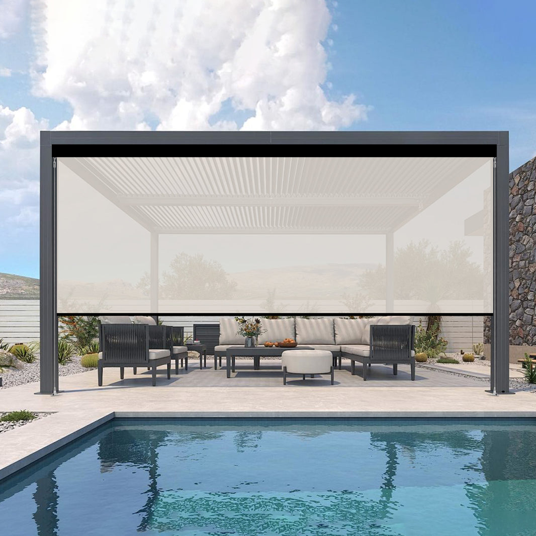 Kincmo Motorized Outdoor Shades 0%/1%/3%/5% Openness