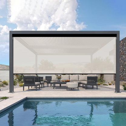 Kincmo Motorized Outdoor Shades 0%/1%/3%/5% Openness