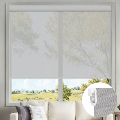 Kincmo No Drill Motorized Solar Shades, 0%/1%/3%/5% Openness For UV Protection