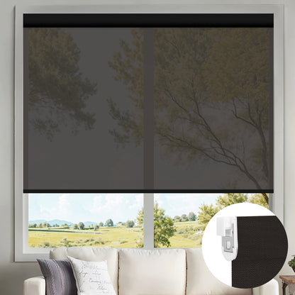 Kincmo No Drill Motorized Solar Shades, 0%/1%/3%/5% Openness For UV Protection