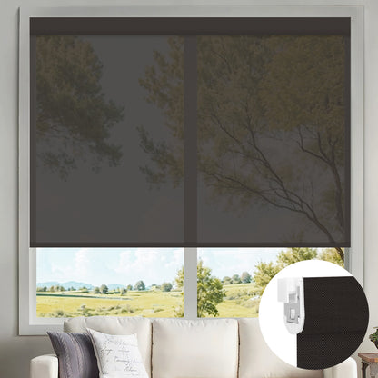 Kincmo No Drill Motorized Solar Shades, 0%/1%/3%/5% Openness For UV Protection