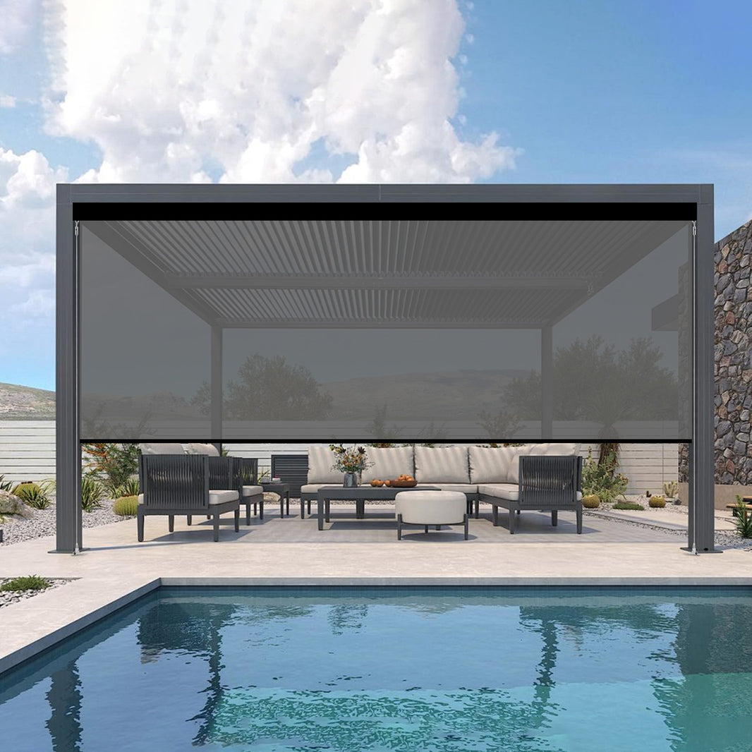 Kincmo Motorized Outdoor Shades 0%/1%/3%/5% Openness