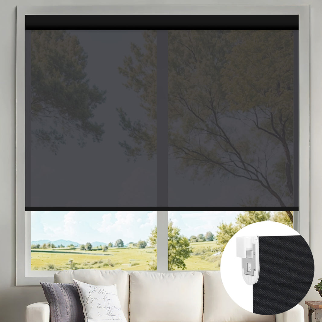 Kincmo No Drill Motorized Solar Shades, 0%/1%/3%/5% Openness For UV Protection