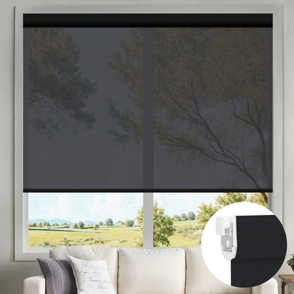 Kincmo No Drill Motorized Solar Shades, 0%/1%/3%/5% Openness For UV Protection