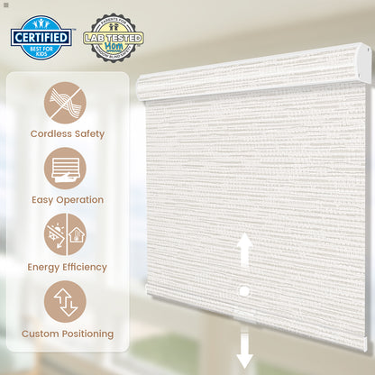 Kincmo Cordless 100% Blackout Roller Shades - Aqua Waves