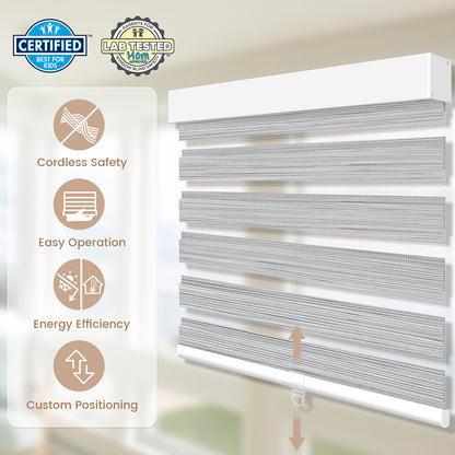 Kincmo Cordless Zebra Shades 90% Blackout - Flow