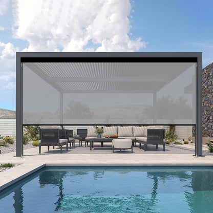 Kincmo Motorized Outdoor Shades 1%/3%/5% Openness