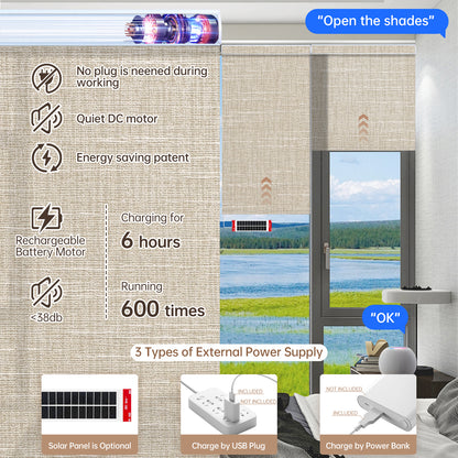 Kincmo Motorized Light Filtering Roller Shades 70% Blackout - Aurora