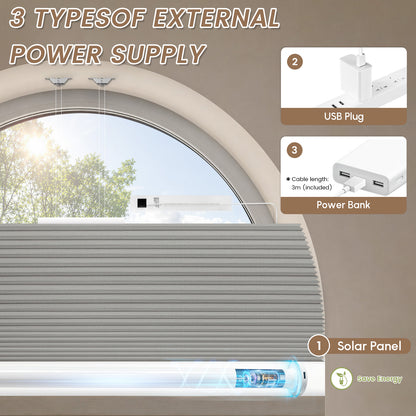 Kincmo Motorized Elongated Arched Cellular Shades