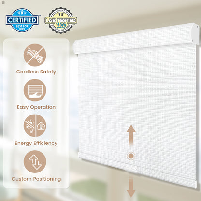 Kincmo Cordless 100% Blackout Roller Shades - Weave