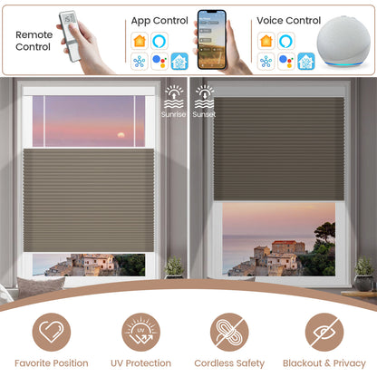Kincmo Motorized Light Filtering Top Down Bottom Up Cellular Shades