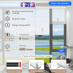 Kincmo Motorized Light Filtering Roller Shades 50% Blackout - Sheer