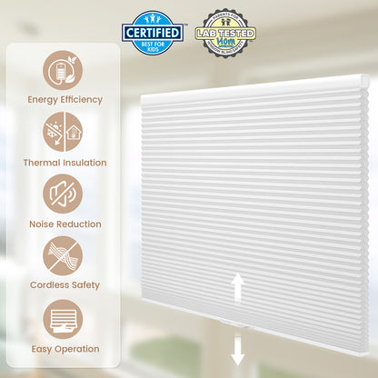 Kincmo Cordless Cellular Shades 100% Blackout, Noise Reduction | Double Cell