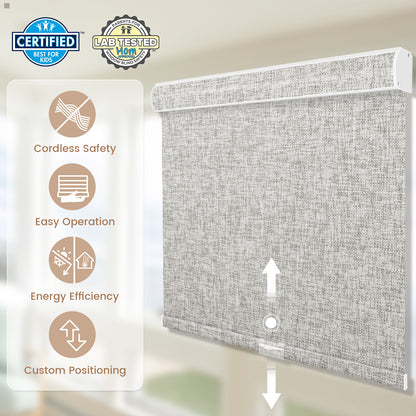 Kincmo Cordless Roller Shades 100% Blackout - Mist