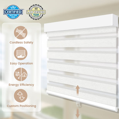 Kincmo Cordless Zebra Shades 60%/75% Blackout - Monet