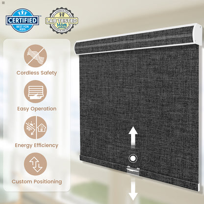 Kincmo Cordless 100% Blackout Roller Shades - Dual Sided