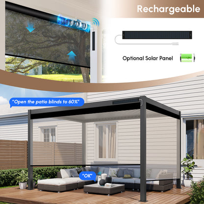 Kincmo Motorized Outdoor Shades 1%/3%/5% Openness