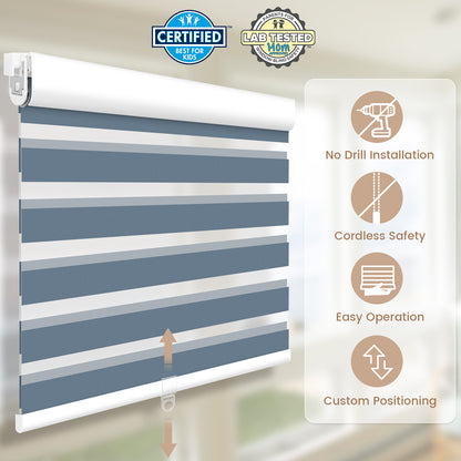 Kincmo No Drill Cordless Zebra Shades 95% Blackout - Gabriel