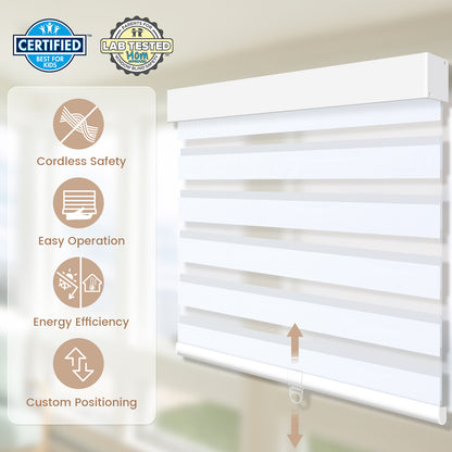 Kincmo Cordless Zebra Shades 100% Blackout - Gentle