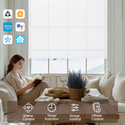 Kincmo Motorized Light Filtering Roller Shades 75% Blackout - Elegant