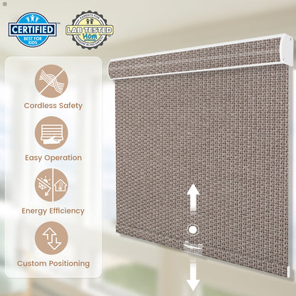 Kincmo Cordless 100% Blackout Roller Shades - Groove