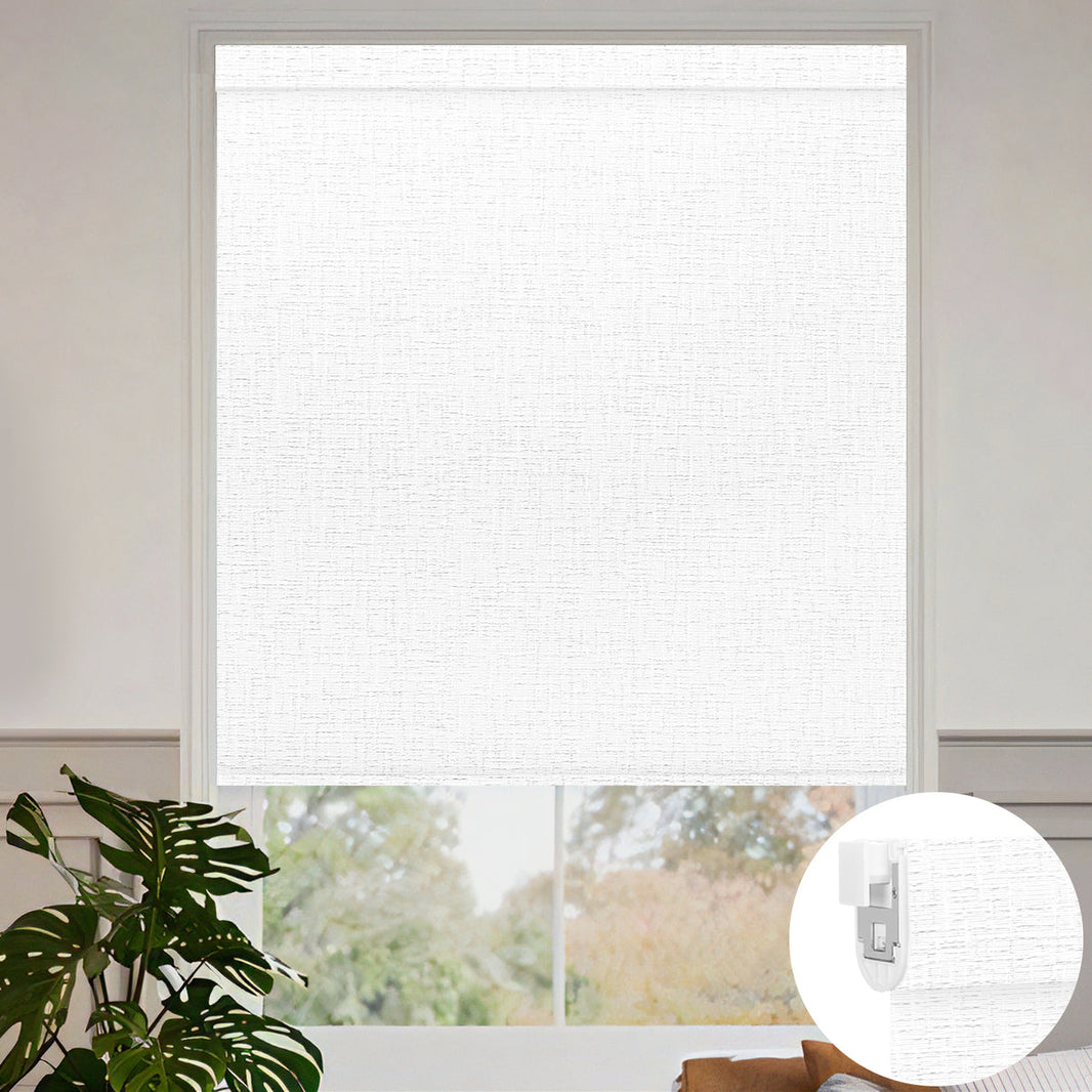 Kincmo No Drill & Drill Roller Shades, Motorized 100% Blackout - All Colors