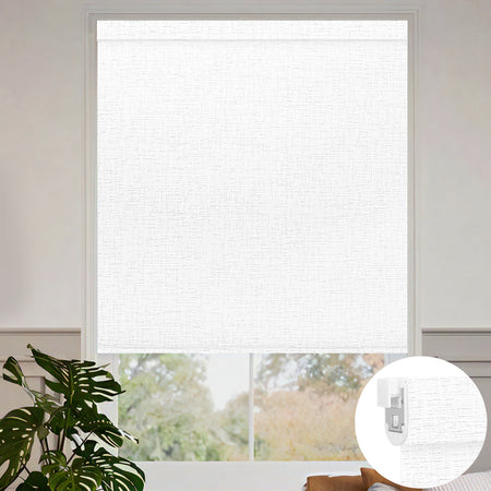 Kincmo No Drill & Drill Roller Shades, Motorized 100% Blackout - All Colors